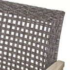 Christopher Knight Home Augusta Outdoor Acacia Wood and Wicker 4 Seater Chat Set with Fire Pit