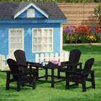 WestinTrends Malibu Kids 5-Piece HDPE Outdoor Square Patio Dining Table and Chairs Set