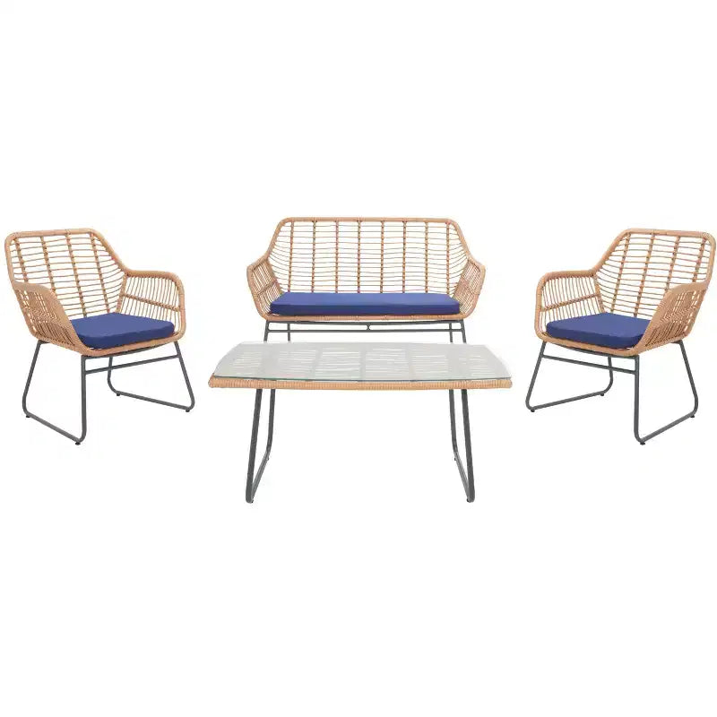 Roston 4 Piece Living Set - Indoor/Outdoor - PAT9005 - Safavieh