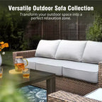 Captiva Designs 5pc Wicker Outdoor Patio Conversation Set with Ottoman for Backyard Deck Poolside