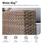 Captiva Designs 5pc Wicker Outdoor Patio Conversation Set with Ottoman for Backyard Deck Poolside