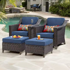 UPTIOT Patio Chair with Cushions and Ottomans