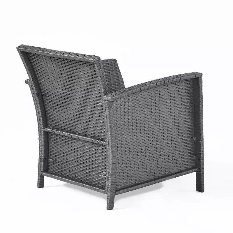 Christopher Knight Home Lucia Outdoor Wicker and Iron 4 Seater Chat Set with Fire Pit