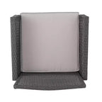 Christopher Knight Home Lucia Outdoor Wicker and Iron 4 Seater Chat Set with Fire Pit