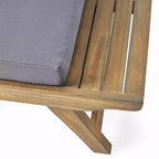 Christopher Knight Home Sedona Outdoor Acacia Wood 4 Seater Chat Set with Cushions