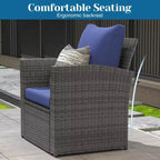 Heynemo 4 Piece Patio Furniture Sets, All-Weather Wicker Conversation Sets, Outdoor Rattan Sectional Sofa Chair with Coffee Table
