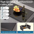 Heynemo 4 Piece Patio Furniture Sets, All-Weather Wicker Conversation Sets, Outdoor Rattan Sectional Sofa Chair with Coffee Table