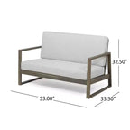 Christopher Knight Home Hazel Outdoor Acacia Wood Loveseat and Coffee Table Set with Cushions