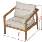 Christopher Knight Home Osborn 4 Piece Outdoor Slat Design Acacia Wood Seating Set with Cushion, Teak/Beige