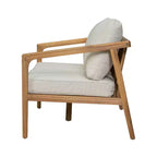 Christopher Knight Home Osborn 4 Piece Outdoor Slat Design Acacia Wood Seating Set with Cushion, Teak/Beige