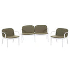 Christopher Knight Home Gunda Outdoor Modern 3 Pieces Polypropylene Upholstered Loveseat and Chair Set