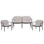 Christopher Knight Home Gunda Outdoor Modern 3 Pieces Polypropylene Upholstered Loveseat and Chair Set