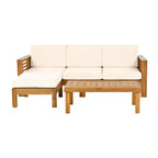 Christopher Knight Home Nolan Outdoor Shutter-styled Paneling Acacia Wood Seating Set with Cushions
