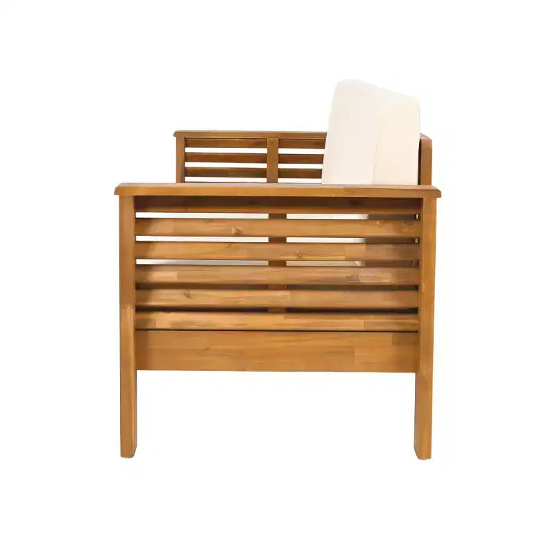 Christopher Knight Home Nolan Outdoor Shutter-styled Paneling Acacia Wood Seating Set with Cushions