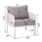 4-Piece/6-Piece Modern Outdoor Patio Furniture Set with Square Coffee Table Patio Conversation Set with Waterproof Cushions, Black/White - ModernLuxe