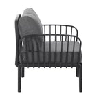 4-Piece/6-Piece Modern Outdoor Patio Furniture Set with Square Coffee Table Patio Conversation Set with Waterproof Cushions, Black/White - ModernLuxe