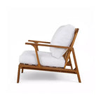 Scott Living Doris 4 Piece Outdoor Rustic Slat Design Acacia Wood Upholstered Seating Set