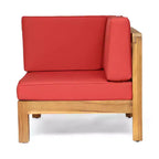 Christopher Knight Home Brava Outdoor Acacia Wood 4 Seater Chat Set with Cushions