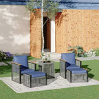 EROMMY 7 Pieces Modern Outdoor Conversation Set Sectional Sofa With Ottomans And Coffee Table