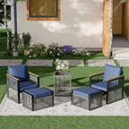 EROMMY 7 Pieces Modern Outdoor Conversation Set Sectional Sofa With Ottomans And Coffee Table