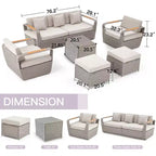 EROMMY 7 - Person Outdoor Seating Group with Cushions