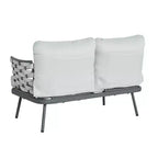 Christopher Knight Home Belle 4 Piece Modern Patio Metal and Rope Upholstered Seating Set with Coffee Table