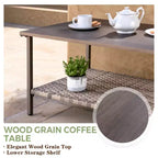 EAGLE PEAK Coastal Vista Outdoor Patio Furniture Set, Half-Moon Curved Wicker Patio Conversation Set with Coffee Table
