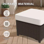 EAGLE PEAK Azure Bay 5 Pieces Wicker Outdoor Patio Furniture Set , Sofa and Chairs with Ottomans
