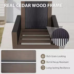 EAGLE PEAK Natural Cedar Wood Conversation Set, Outdoor Patio Furniture with 2 Ottomans and Coffee Table
