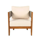 Christopher Knight Home Valentina Patio 4 Piece Rustic Rope Weave Acacia Wood Furniture Set with Cushions