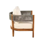 Christopher Knight Home Valentina Patio 4 Piece Rustic Rope Weave Acacia Wood Furniture Set with Cushions