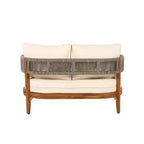 Christopher Knight Home Valentina Patio 4 Piece Rustic Rope Weave Acacia Wood Furniture Set with Cushions