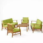 Christopher Knight Home Perla Outdoor 8 Seater Acacia Wood Chat Set with Cushions