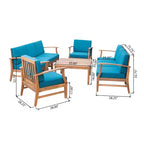 Christopher Knight Home Perla Outdoor 8 Seater Acacia Wood Chat Set with Cushions