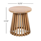 Christopher Knight Home Kairos Transitional 3 Piece Patio Acacia Wood Club Chairs with Round Accent Table