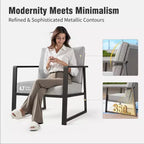 Captiva Designs Modren Outdoor Patio Metal Frame Furniture Conversation Seating Set with Coffee Table