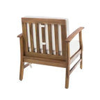 Christopher Knight Home Bennett Rustic 3 Piece Patio Acacia Wood Club Chairs with Round Accent Table