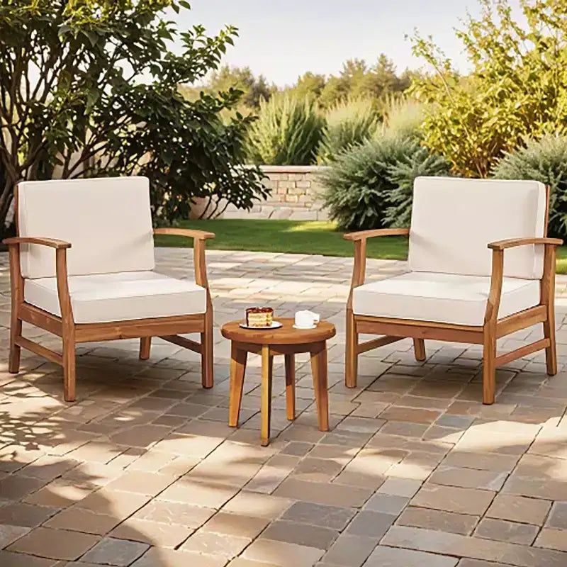 Christopher Knight Home Bennett Rustic 3-osaline akaatsiapuidust terrassitoolide komplekt ümmarguse aktsendilauaga