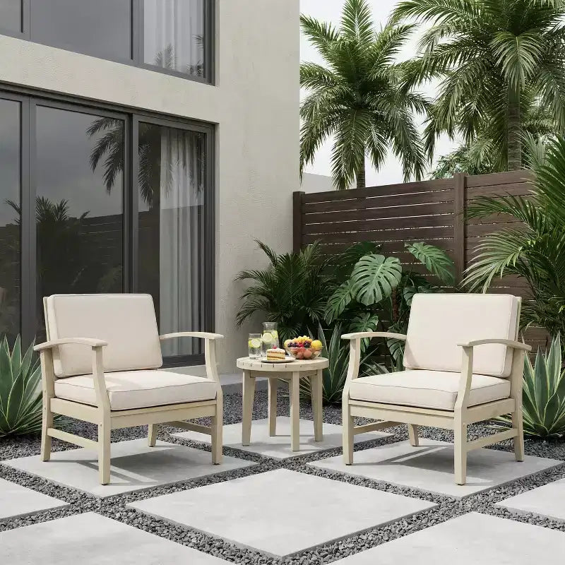 Christopher Knight Home Bennett Rustic 3-osaline akaatsiapuidust terrassitoolide komplekt ümmarguse aktsendilauaga