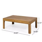 GDFStudio Allegra Outdoor Acacia Wood and Wicker Loveseat and Coffee Table Set with Cushions