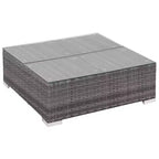 vidaXL Patio Lounge Set - 6-Piece Poly Rattan Gray Sectional Sofa Set with Coffee Table and Ottoman - Comfortable Outdoor Seating with Cushions