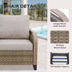 EAGLE PEAK Outdoor Wicker Patio Conversation Set, 2 Chairs, 3-Seat Loveseat and Coffee Table, 4 Pieces