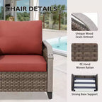 EAGLE PEAK Outdoor Wicker Patio Conversation Set, 2 Chairs, 3-Seat Loveseat and Coffee Table, 4 Pieces