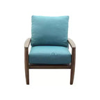 Courtyard Casual Avalon FSC Teak 3 pc Seating Set Includes: Two Club Chairs and One Round End Table