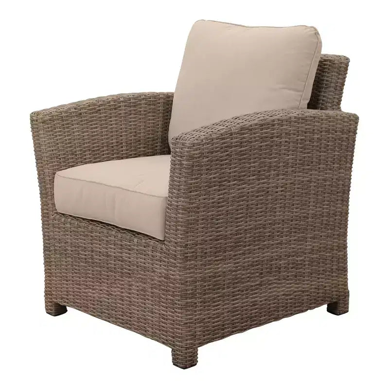 Courtyard Casual Capri 5 pc Relax Chat Set Includes: One End Table, Two Club Chairs and Two Ottomans
