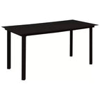vidaXL Garden Dining Set 5/7 Piece Cotton Rope and Steel Black Outdoor Patio