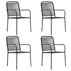 vidaXL Garden Dining Set 5/7 Piece Cotton Rope and Steel Black Outdoor Patio