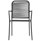 vidaXL Garden Dining Set 5/7 Piece Cotton Rope and Steel Black Outdoor Patio