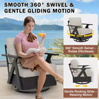 EAGLE PEAK Urban Slate 5 Piece Modern Outdoor Patio Furniture Set, Couch, Swivel Chairs, Coffee Table, and Side Table