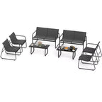 Costway 8 PCS Patio Furniture Set Fabric Lawn Chairs and Loveseat with Coffee Table